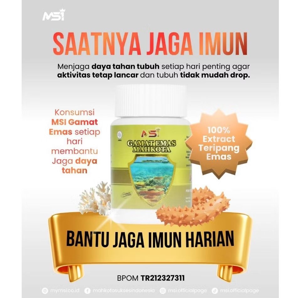 GAMAT EMAS MAHKOTA 100% EKSTRAK TERIPANG EMAS