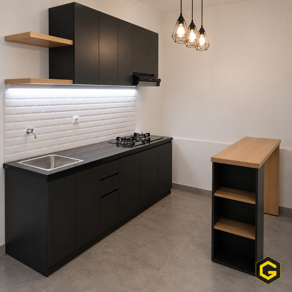 Kitchen Set Minimalis Modern Finishing HPL