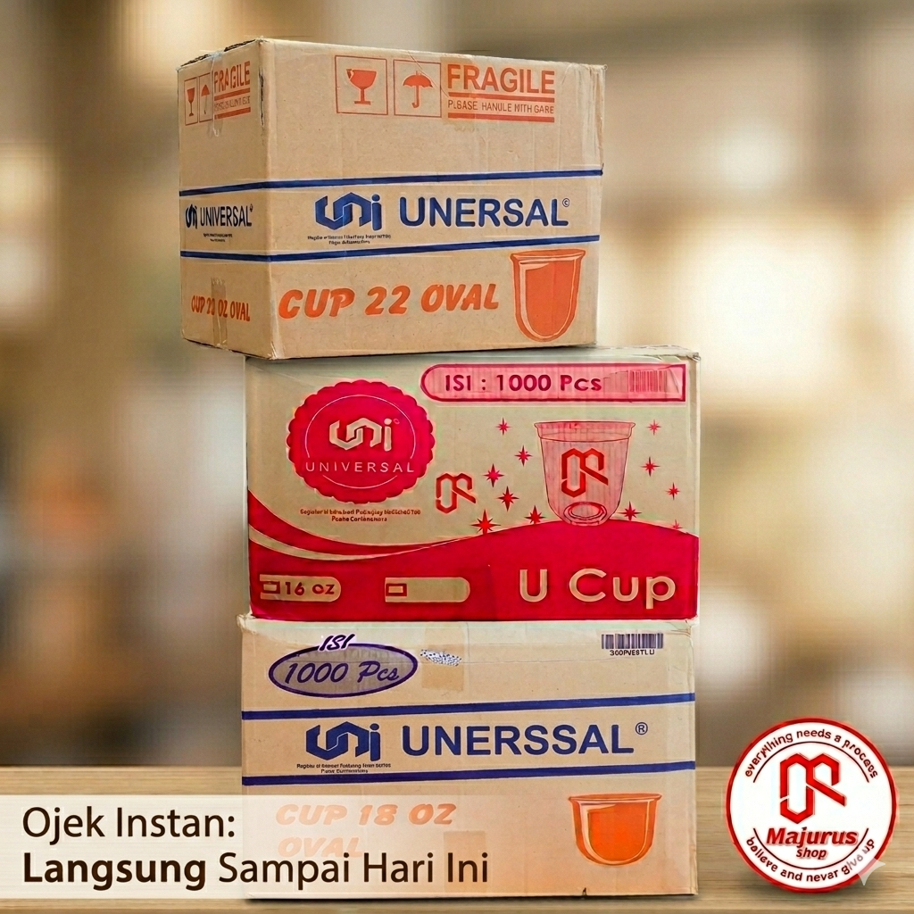 OJEK-[PAKET 1 KARTON]- GELAS PLASTIK / CUP 22 18 16 14 12 OZ OVAL UNIVERSAL MINUMAN ISI 1000 PCS