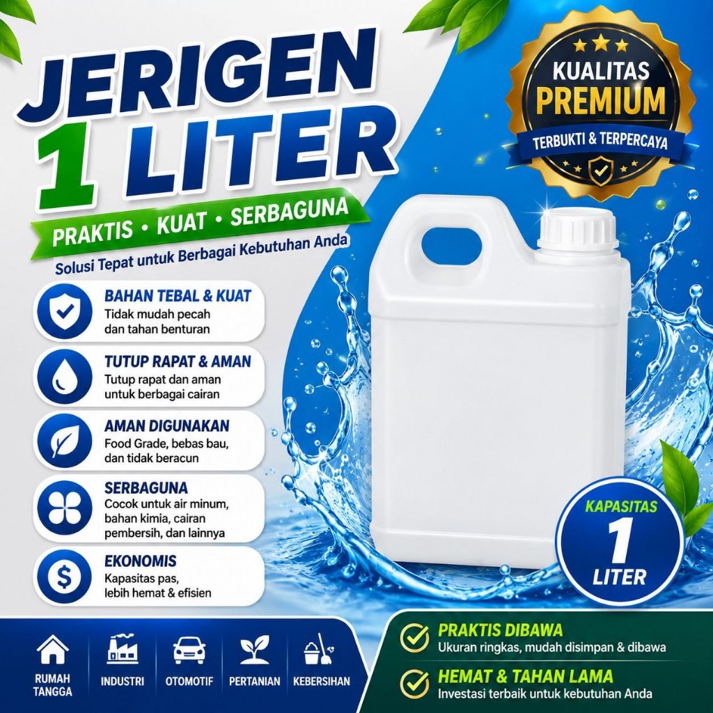 JERIGEN 1 LITER | JELIKEN | KOMPAN PUTIH | KOKANG | DERIGEN | DIRIGEN | JERIKEN BEKAS 90% BAHAN TEBA