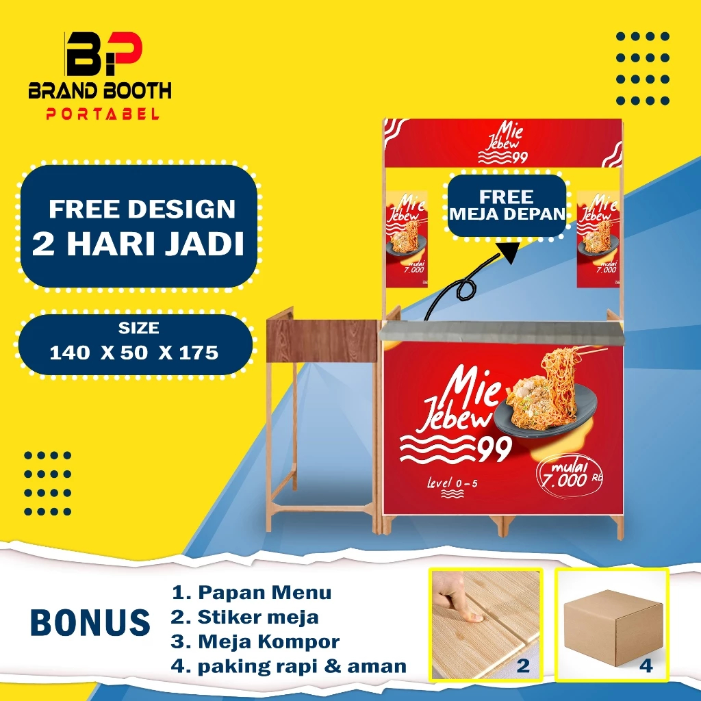 Booth Portable Kayu 140 X 50 X 185 CM/#BoothMejaKompor/#BoothPortable/#BoothPertableJualan/#BoothLip
