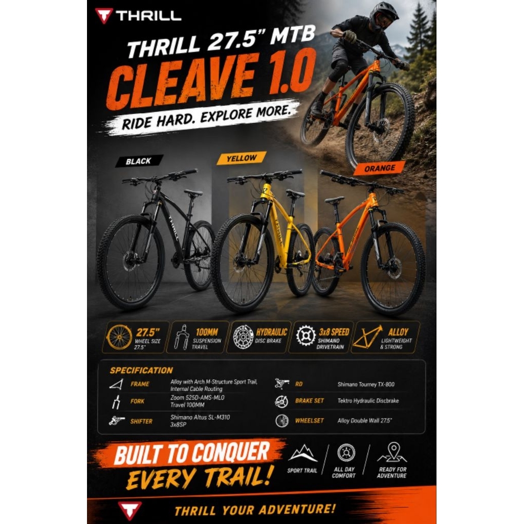MTB 27.5 THRILL CLEAVE 1.0 NEW Sepeda Gunung
