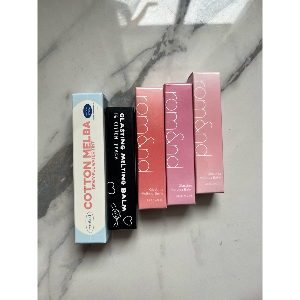 [ORIGINAL] Romand Glasting Melting Balm - Balm Lipstik Vegan (veiled rose, mauve whip, kitten peach,