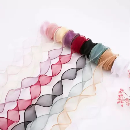[1 Roll] Pita Tile Polos Mermaid Fishtail Import | Pita Gelombang Korea untuk Buket & Kado