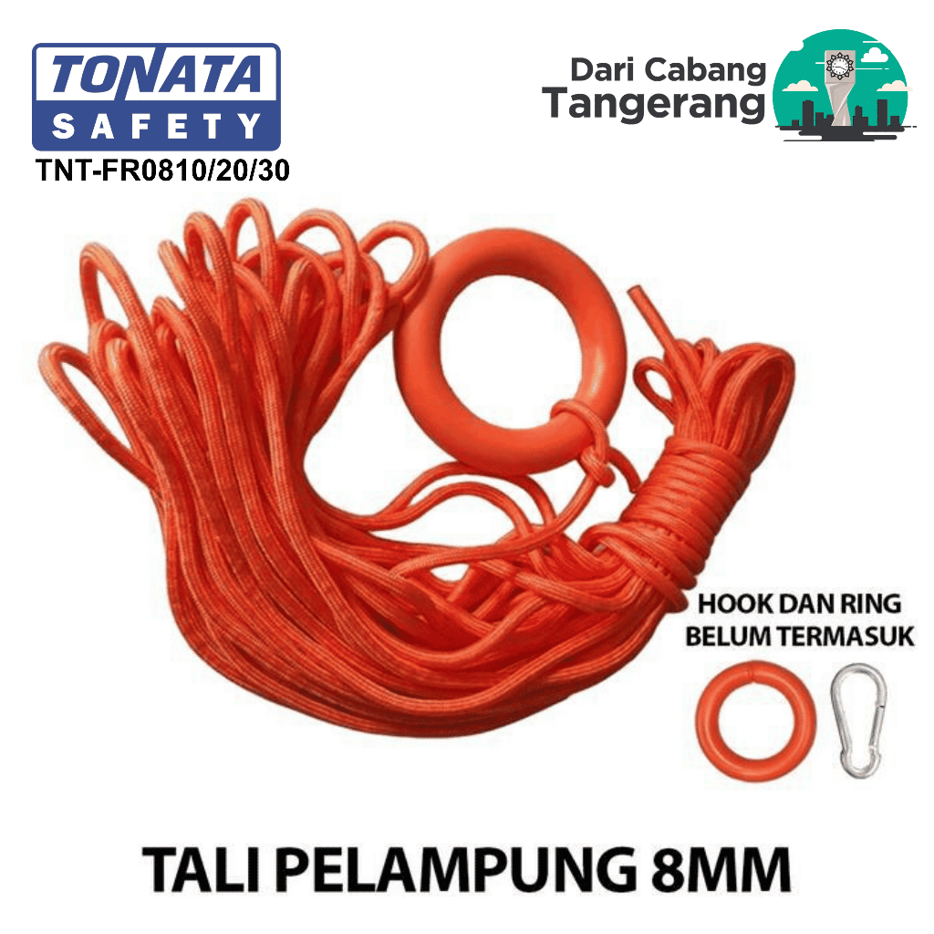 Tali Pelampung 8 mm / Rescue Rope 8 mm / Floating Rope untuk Ring Buoy / Tali Penolong Keselamatan A