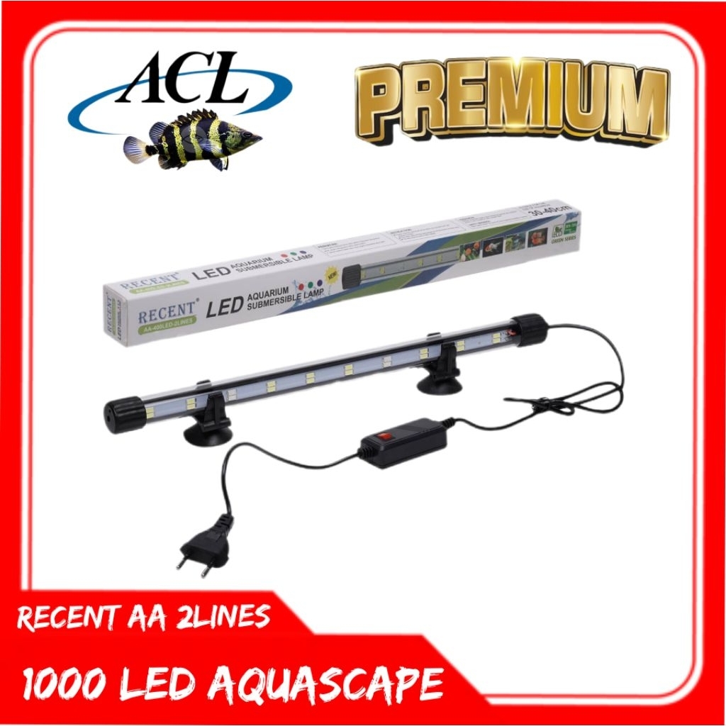 LAMPU LED AQUARIUM RECENT AA 2 LINES 800 1000 1200 LED AQUARIUM IKAN HIAS