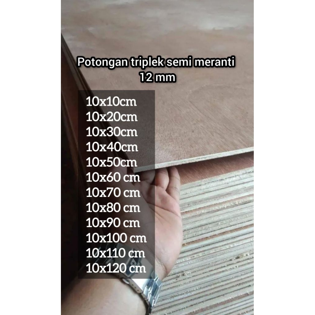 POTONGAN Triplek semi meranti 12mm ukuran lengkap