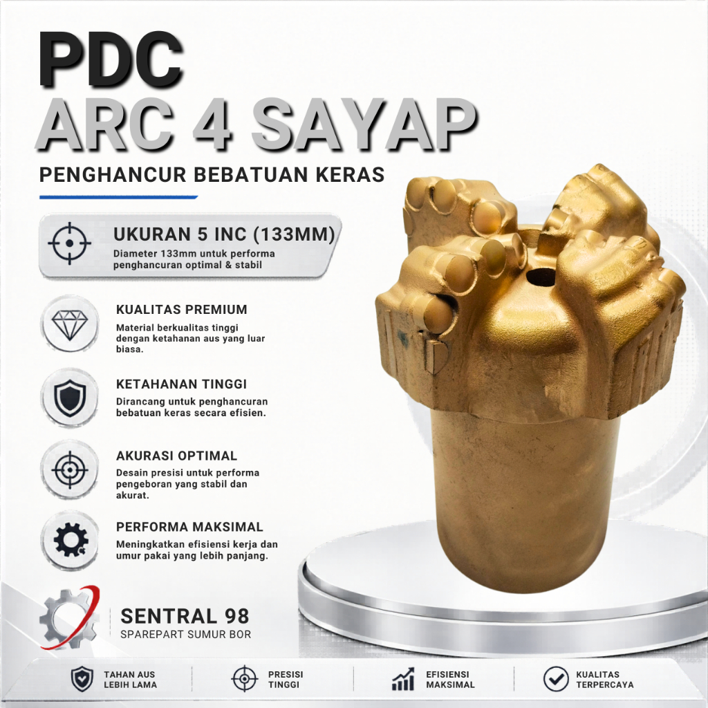 mata bor pdc-mata bor sumur tembus batu-mata bor sumur 5inc