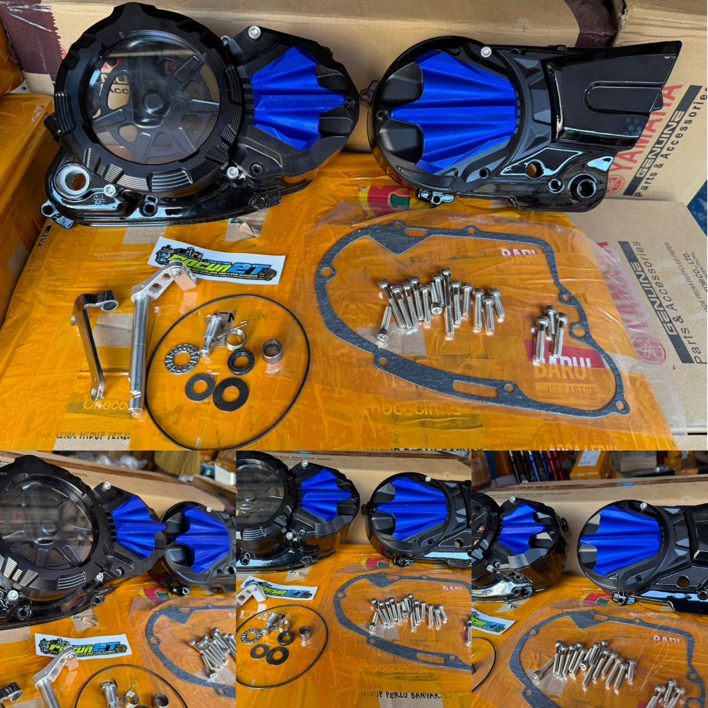 BAK KALTER BAK KOPLING KANAN RX KING NEW SEMI BILLET TRANSPARANT ALA ALA HITAM BIRU BAHAN CNC MADE I