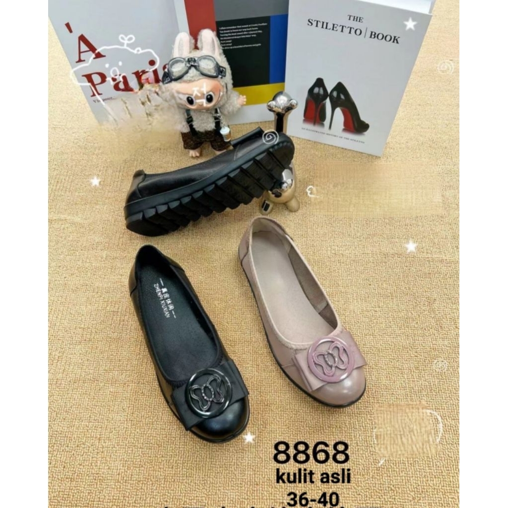 Sepatu Wanita Xiuxian Kulit Asli,kantor,pantofel,kasual import 8868 size 36-40