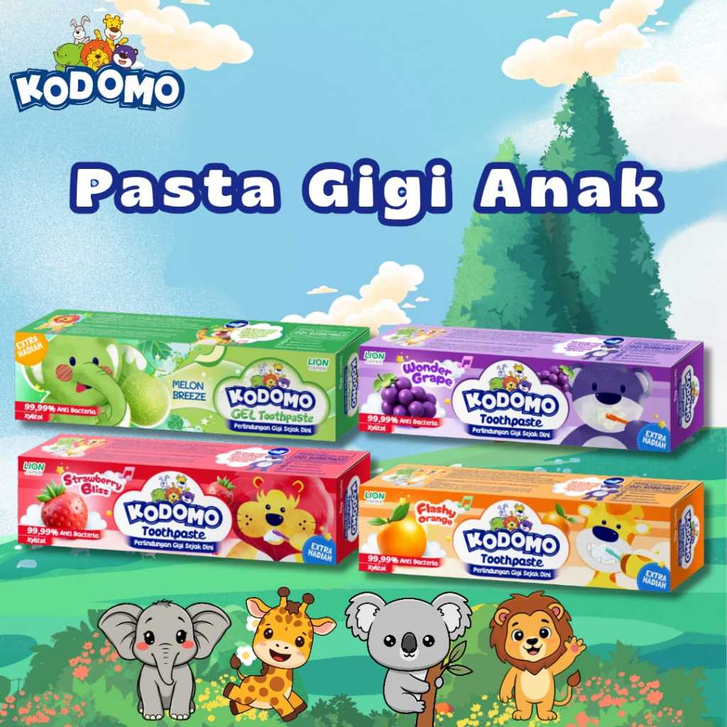 KODOMO Kids Toothpaste 6+ | Kodomo Gel Toothpaste Oral Care | Odol Pasta Gigi Anak 45gr Aneka Rasa B