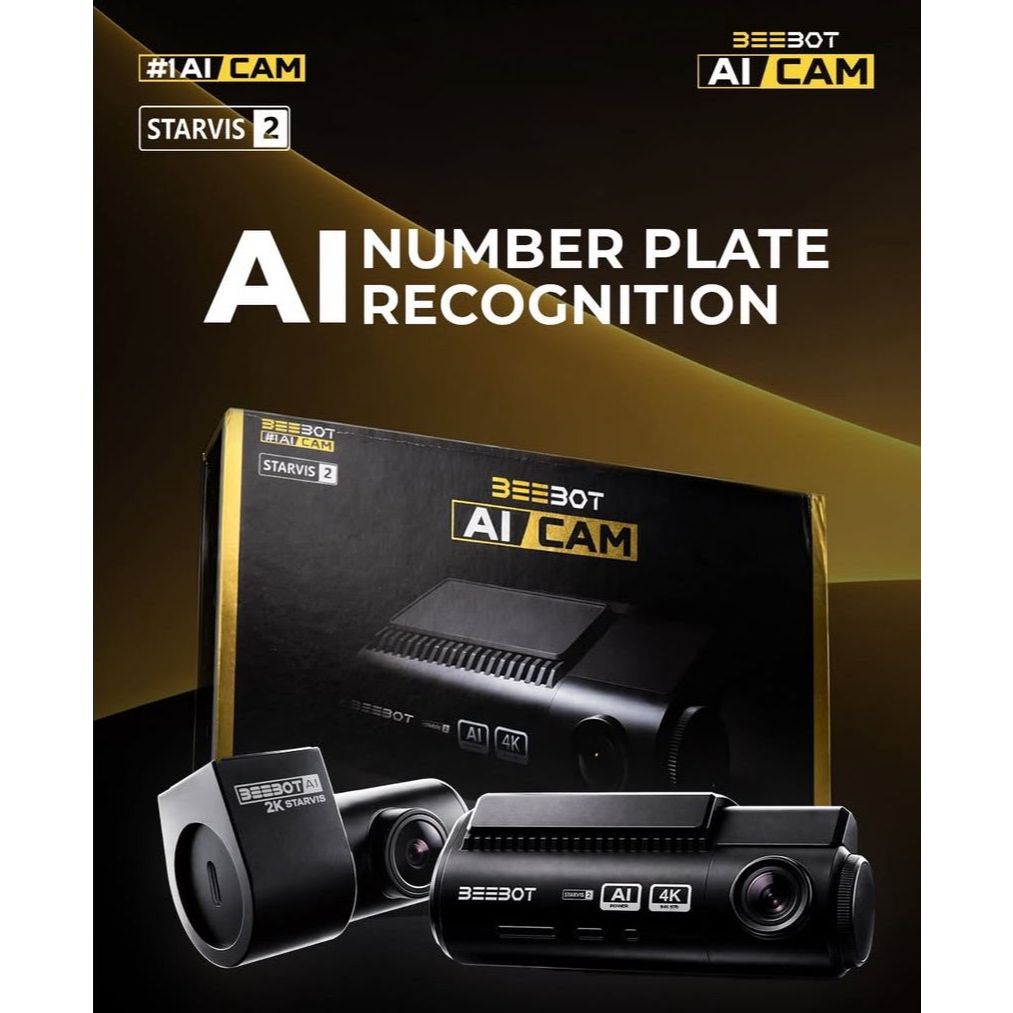DashCam Beebot AI Cam, Resolusi 4K, Number Plate Recognition, 24h Parking Monitor dll