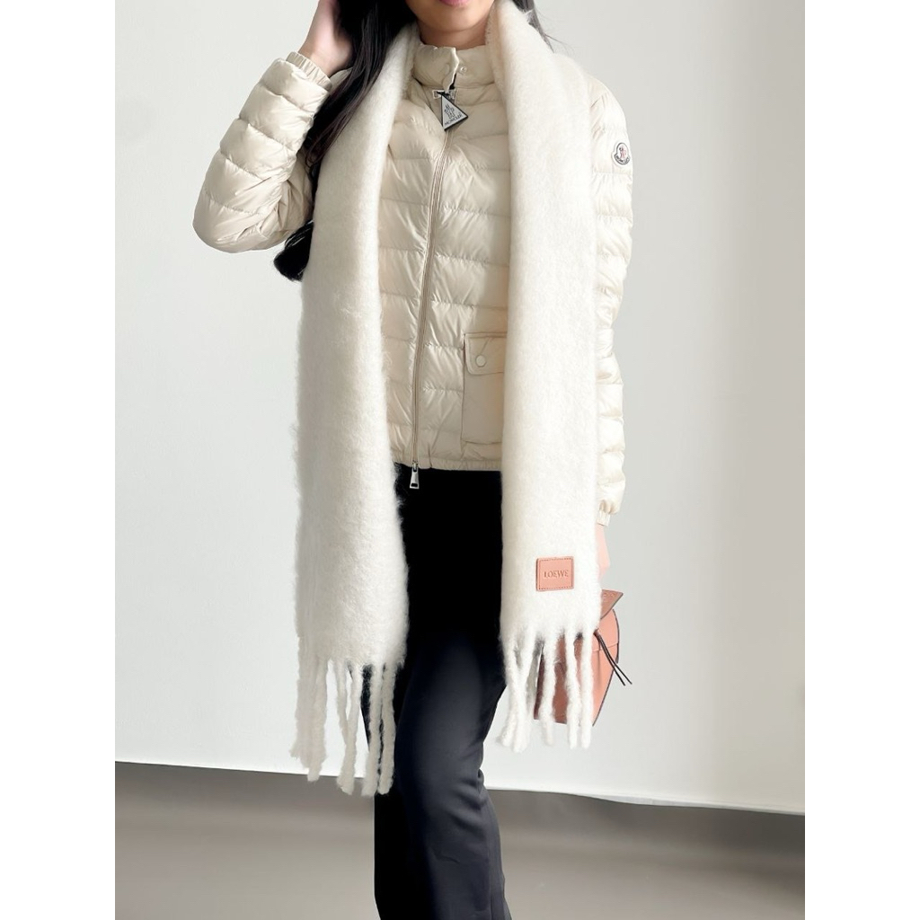 LOE Mohair Wool Blend Anagram Patch Scarf