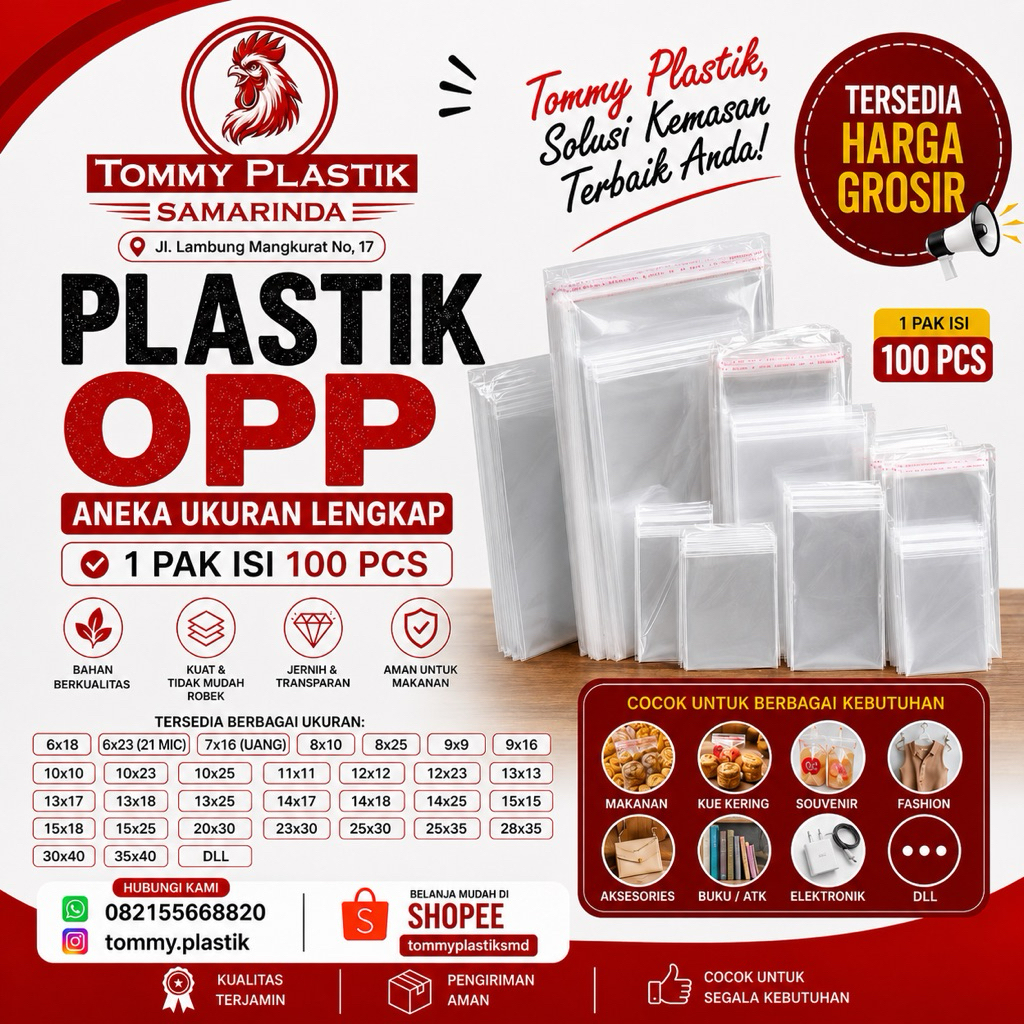 Plastik OPP - Aneka Ukuran - 100pcs