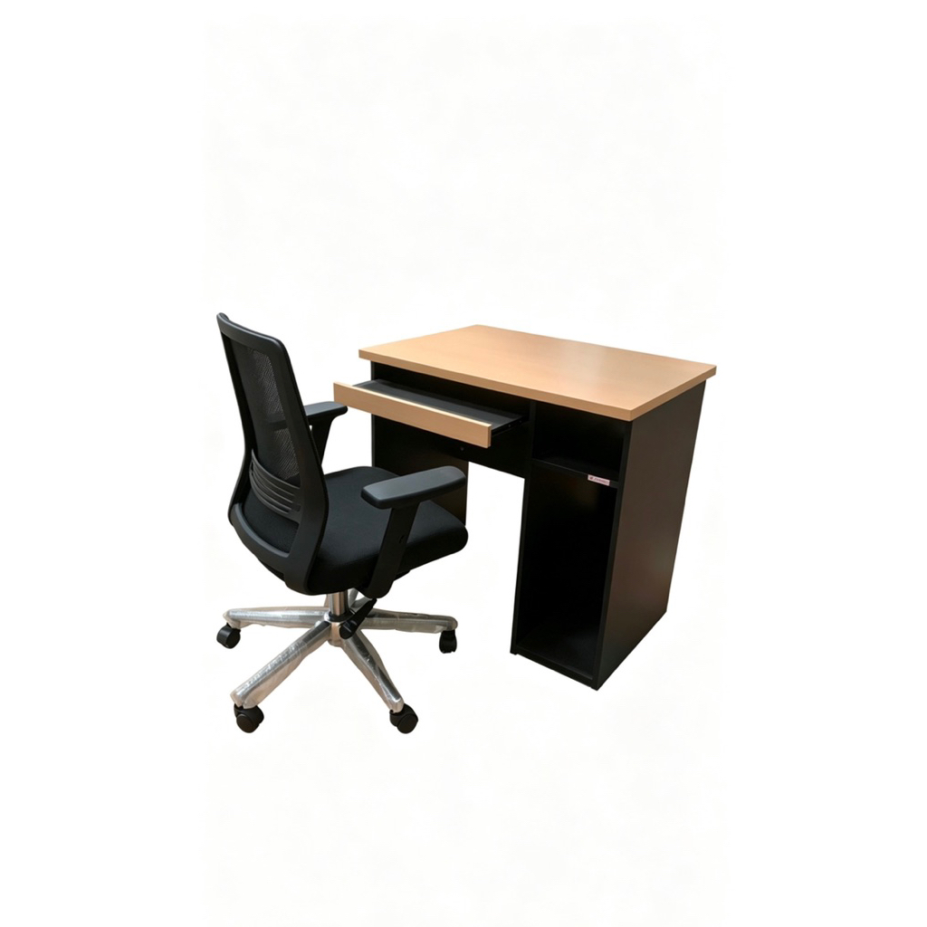 set meja komputer/meja belajar & kursi jaring senderan ergonomis