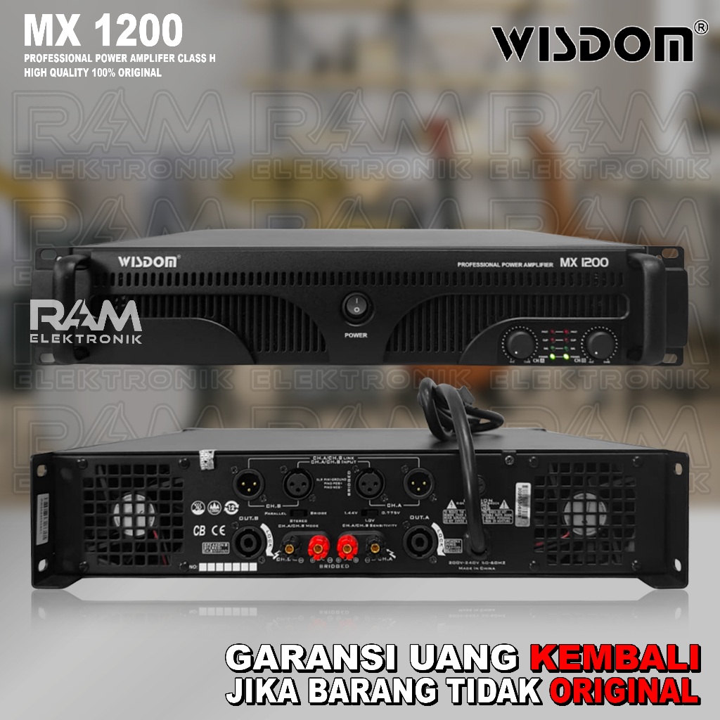 Power Amplifier 2 Channel WISDOM MX1200 | MX 1200 Class H 2 x 1200 Watt Original