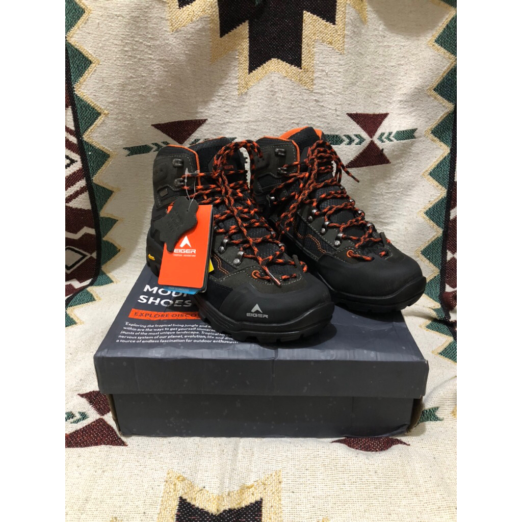 (HARGA NET / PAS) EIGER POLLOCK OUTDOOR BOOTS SIZE 41 HITAM / SEPATU EIGER / SEPATU GUNUNG / BOOTS /