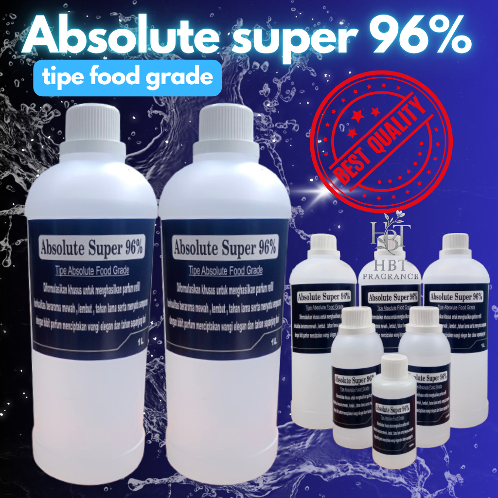 Absolute - Absolute tipe food grade super 96% ( pelarut parfum) botol plastik 1 liter / campuran par