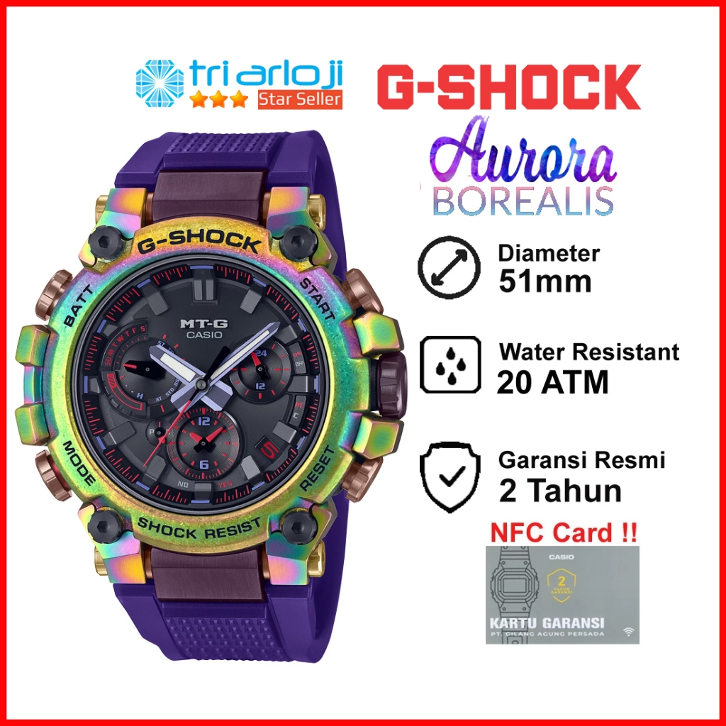 Casio G-SHOCK MTG-B3000PRB-1ADR Jam Tangan Pria GSHOCK MTGB3000 AURORA MTG-B3000PRB-1 MTG B3000PRB 1