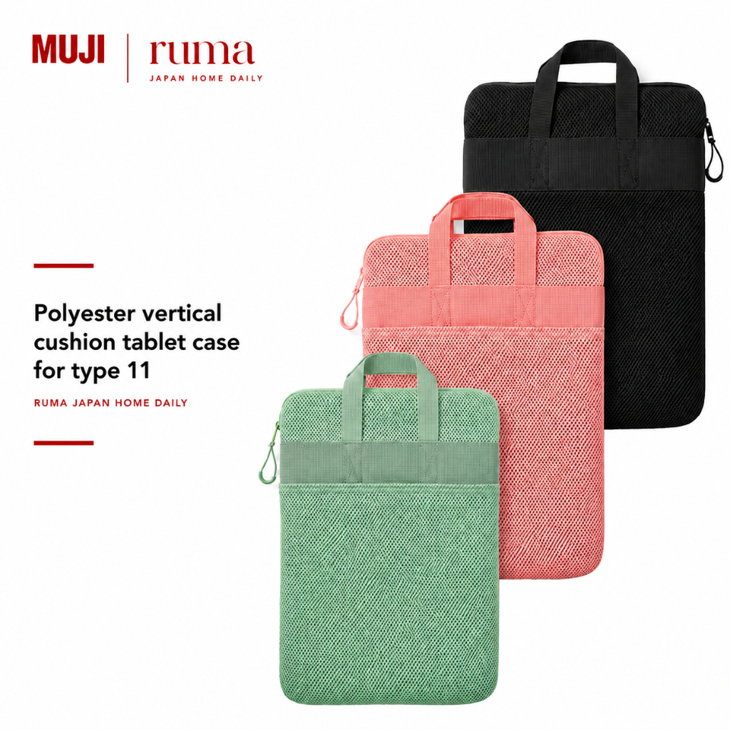 MUJI Polyester Vertical Cushion Tablet Case 11 Inch Sleeve Tablet Sleeve Original Jepang