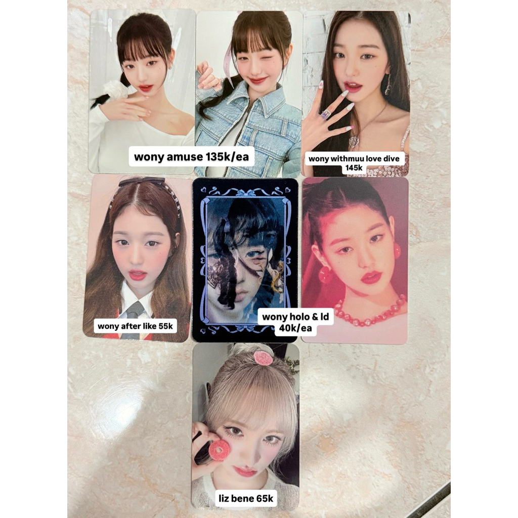PHOTOCARD PC IVE WONYOUNG AMUSE LOVE DIVE WITHMUU AFTER LIKE HOLO LD LIZ BENEFIT FANSIGN IN JKT