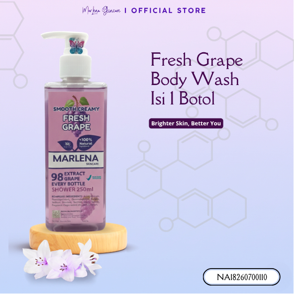 Marlena Skincare Grape Liquid Body Wash - Melembabkan & Menutrisi Kulit [ 1 pcs ]