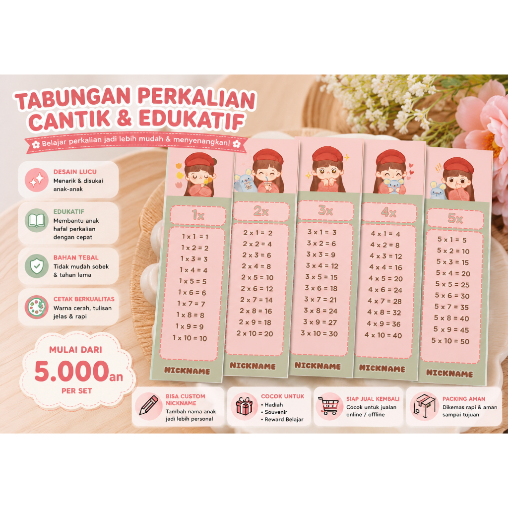 TABEL PERKALIAN CUSTOM NAMA ANAK