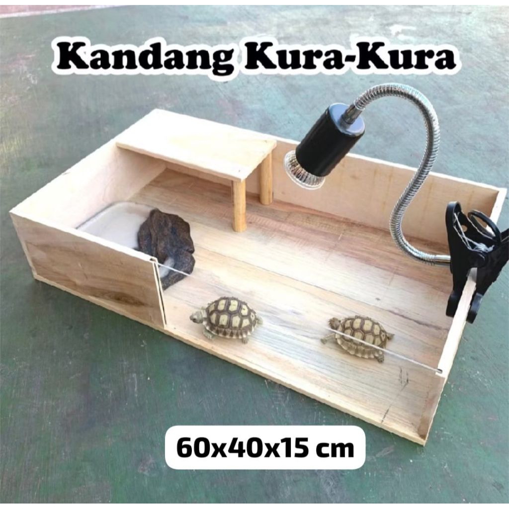 Kandang Kura kura darat, Torto table SULCATA, 60x40x15 cm, TANPA LAMPU, ter murah
