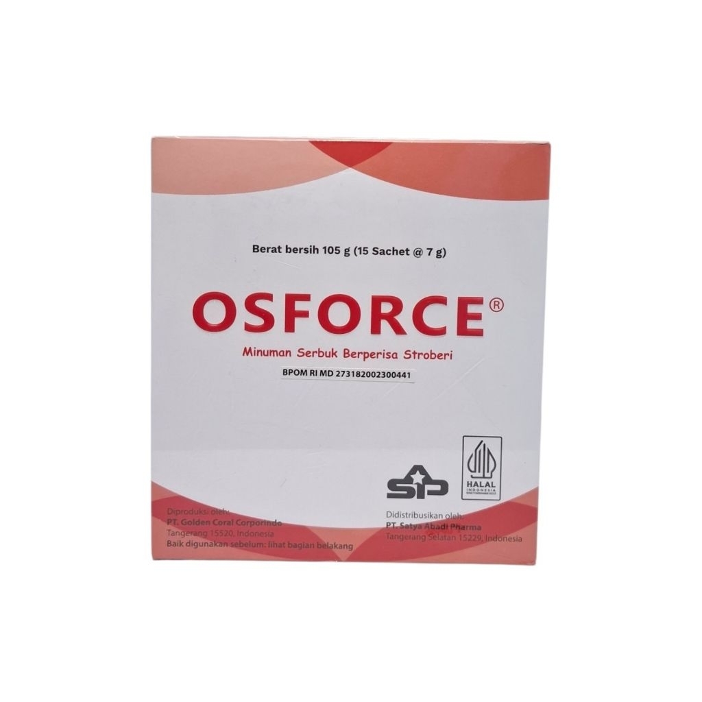 OSFORCE Minuman Serbuk Rasa Stroberi Box Isi 15 Sachet