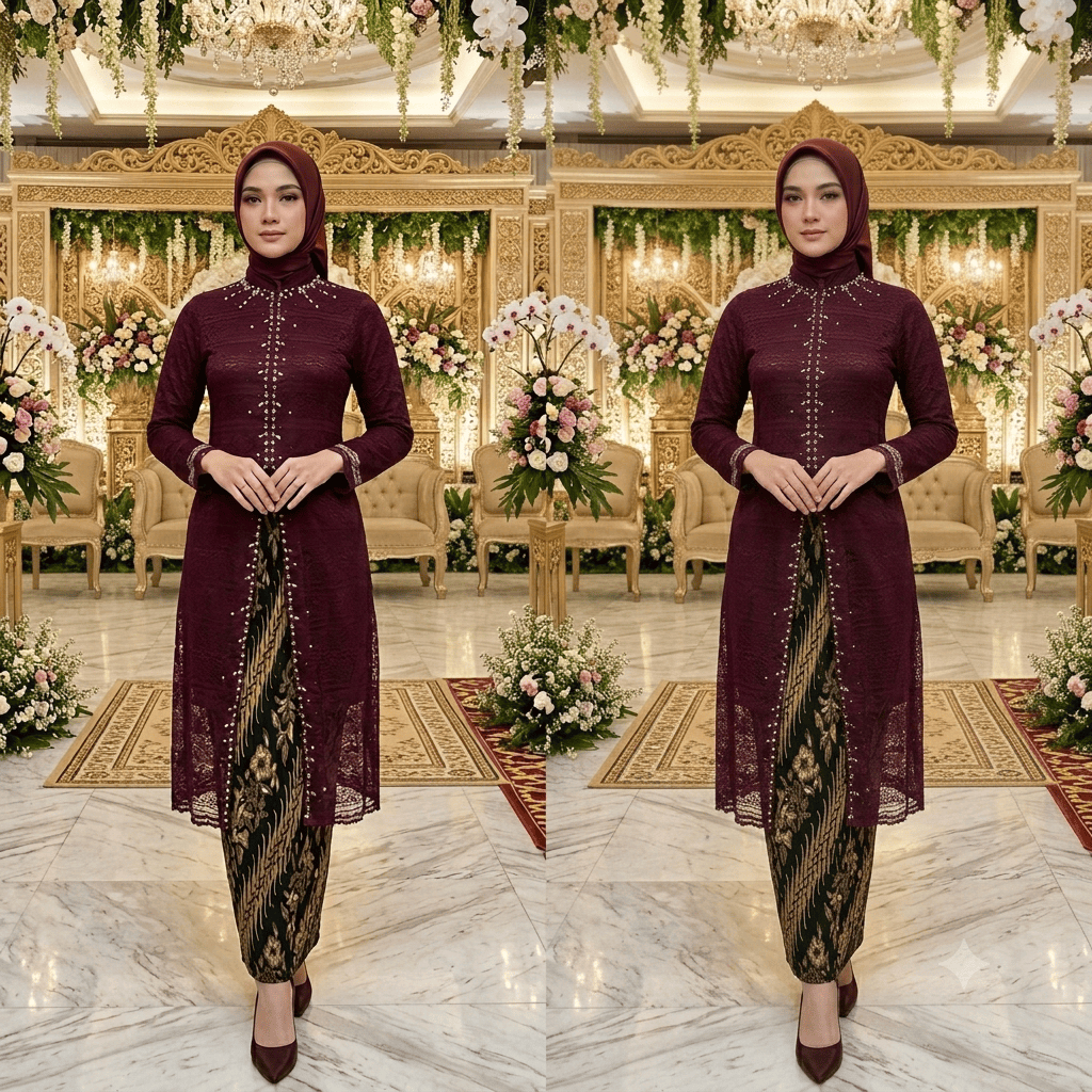 ( FREE HIJAB ) Kebaya Emily / Kebaya Kondangan / Kebaya Wisuda/Kebaya Lamaran / Kebaya Kekinian / Ke