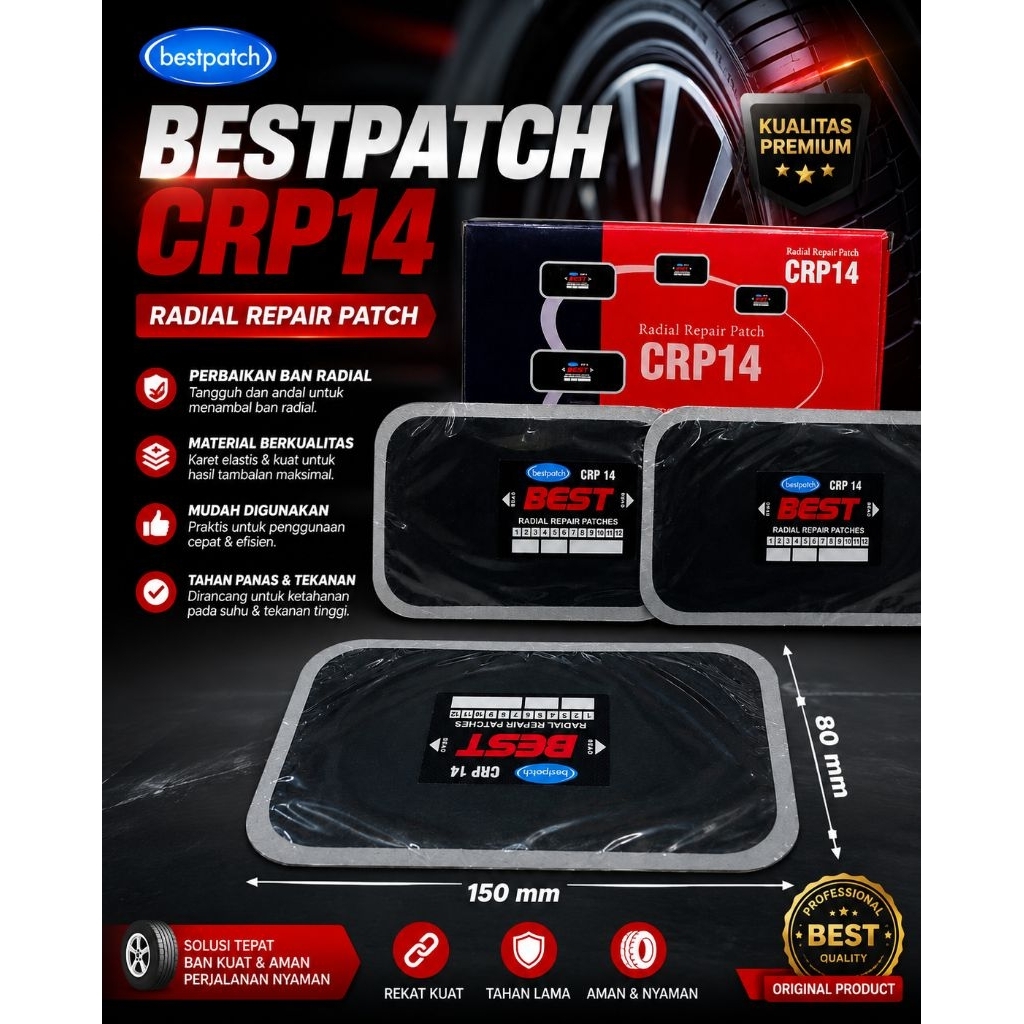 Bestpatch CRP 14 Tire Patch 1 Box(isi 10 pcs)