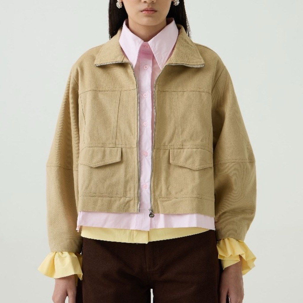 NASL by Nagita Slavina Khaki Jacket Layer Pink