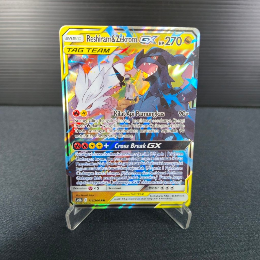 Reshiram & Zekrom GX RR 114/204 Pokemon IDN