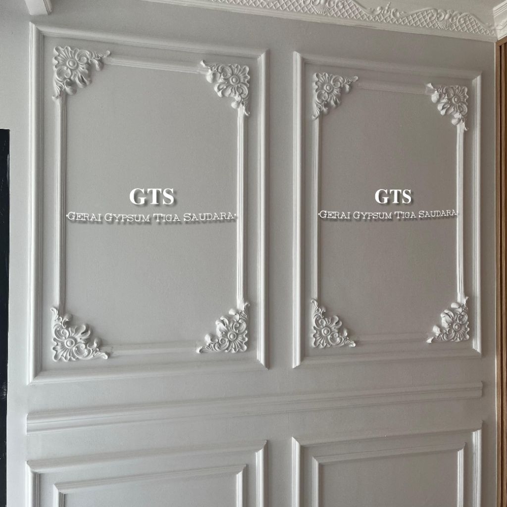 Ornamen GYPSUM 3d 1 set (4pcs)- Ornamen sudutan GIPSUM moulding 25cm - Sudutan Moulding
