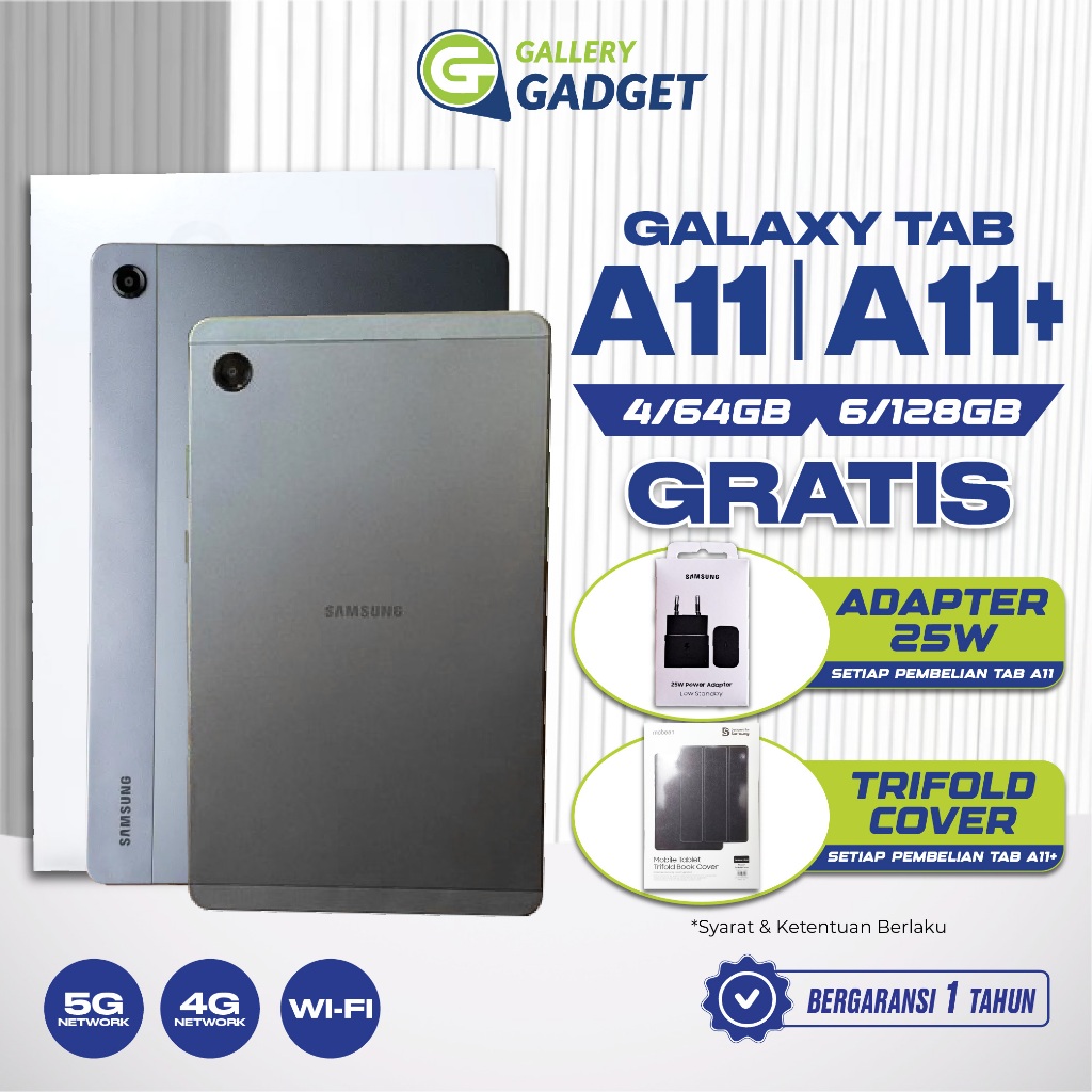 Samsung Galaxy Tab A11 A11+ Plus Wifi 4G 5G 4/64 6/128 GB RAM 4GB 64GB 128GB Tablet