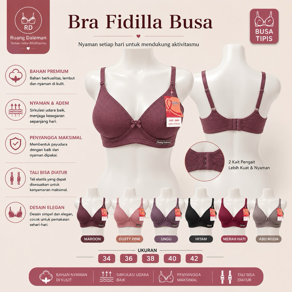 (GROSIR) Bra busa tanpa kawat FIDILLA // BH remaja dan dewasa busa tanpa kawat FIDILLA // bra polos