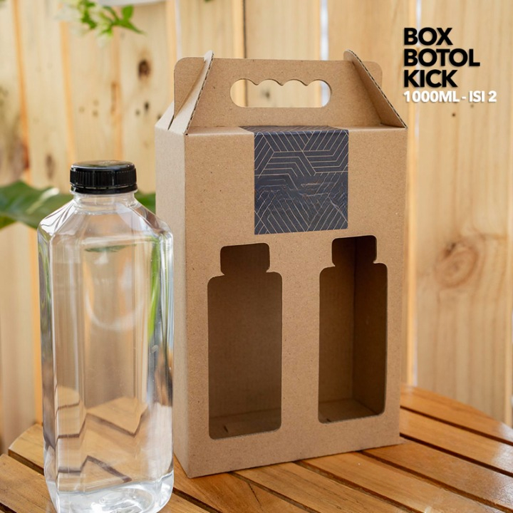 (10 pcs)Dus Kemasan Botol Kick 100Ml Isi 2 Botol Box Packaging Jinjing 2 Lubang