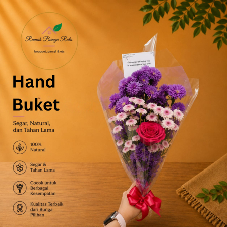 HAND BUKET ASTER | HAND BUKET BUNGA ASLI | HAND BUKET BUNGA LAMARAN HB07