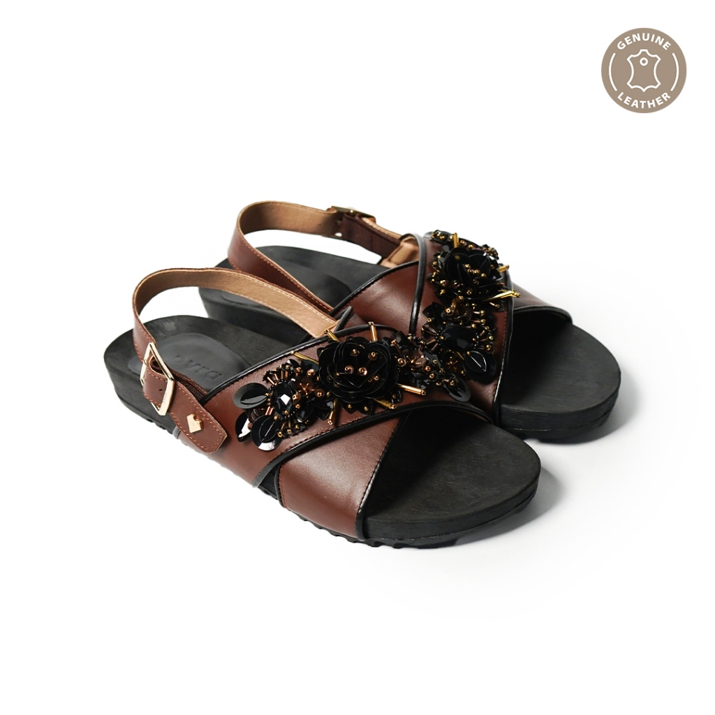 PVRA Sandal Wanita Cavvami Coffee Black