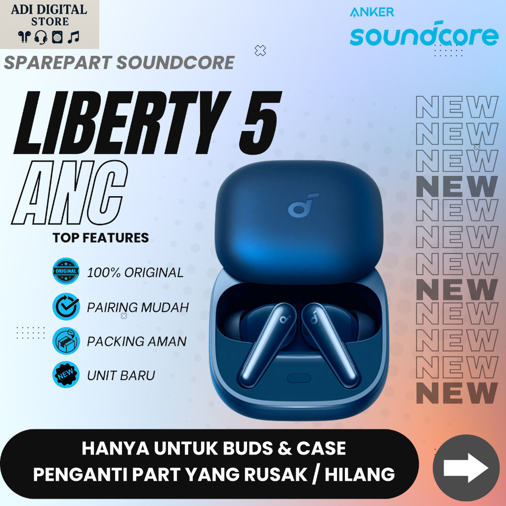 SPAREPART SOUNDCORE ANKER LIBERTY 5 | Buds Kiri | Buds Kanan | Case Charger | Original Baru