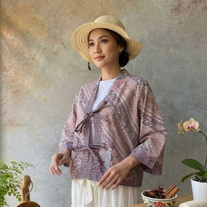 by. TARA 2601 Outer Batik Atasan Wanita Model Kimono Tali Depan