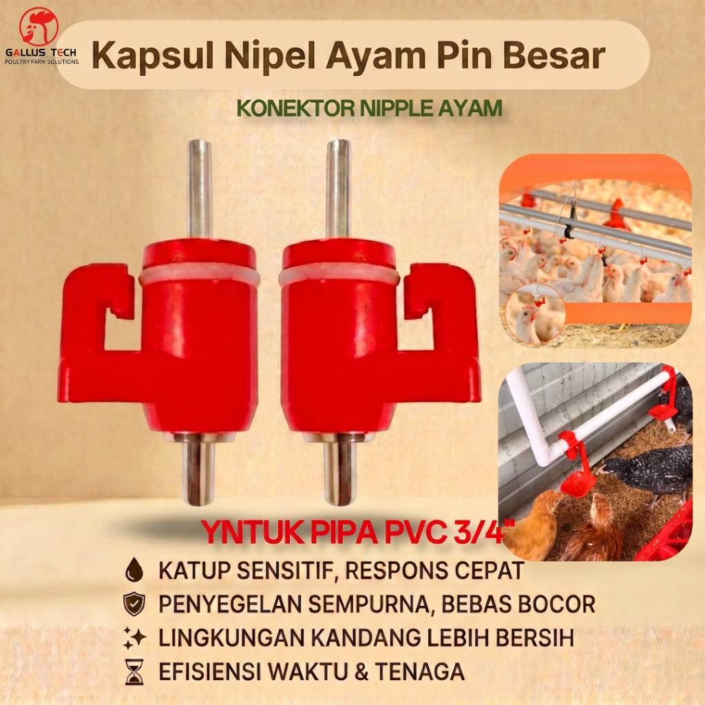 Lintu- A9|  Kapsul Nipel Ayam Pin Besar 4.0mm| Aksesoris Kepala Merah Untuk Telur Ayam Ayam Kalkun P