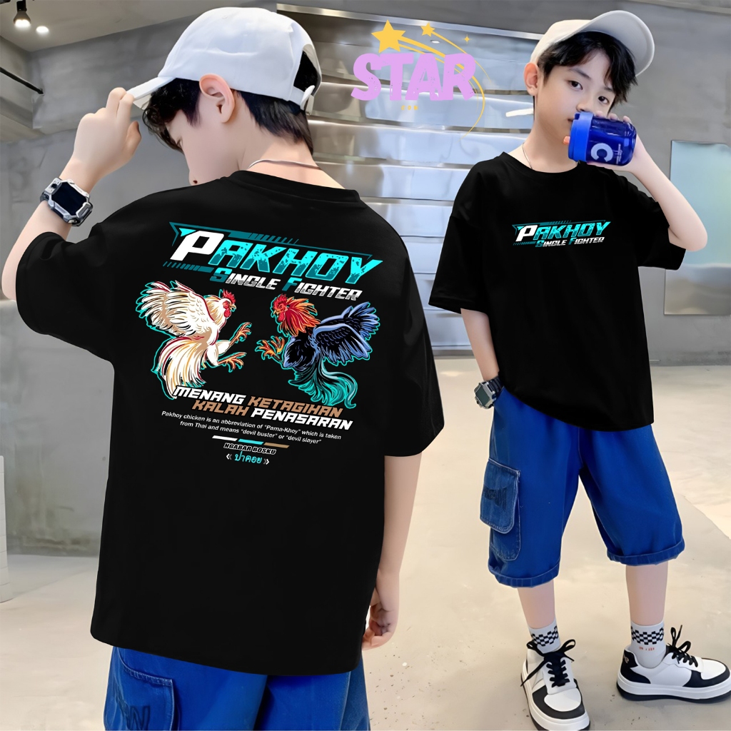 Kaos Anak Ayam Petarung Thailand Pama Pakhoy Bangkok Jago - Baju Ayam Aduan Single Fighter Menang Ke