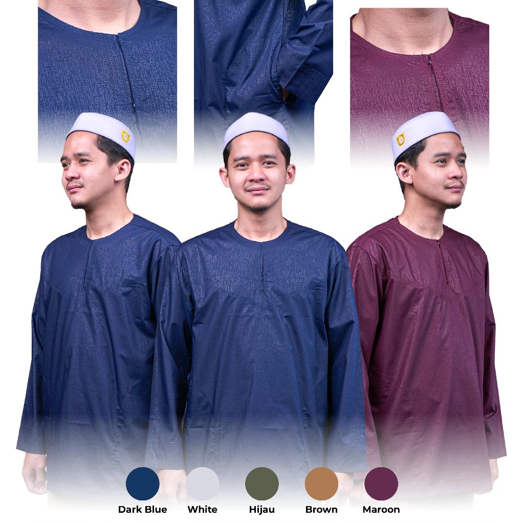Baju Koko ZAWEEYA Mumtaz Series Motif Omani Emboss Elegan