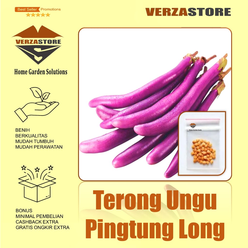 25 Biji - Benih Terong Ungu Pingtung Long Tipe Ramping Panjang Hibrida F1