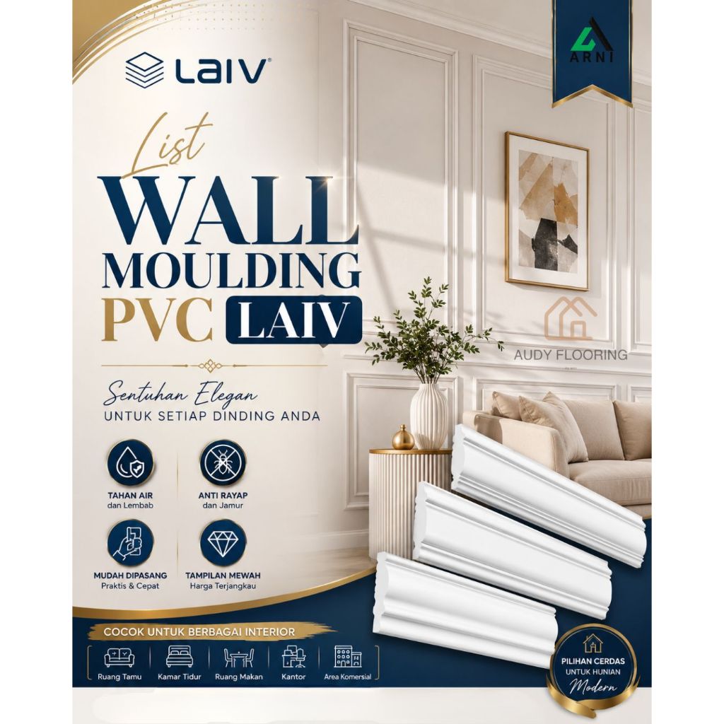 List Wall Moulding PVC LAIV | List Dinding | List Ukiran Dinding