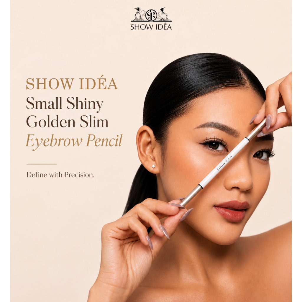 Show Idea - Small Shiny Golden Slim Eyebrow Pencil Dual-End Soft Flawless Pensil Alis Tip