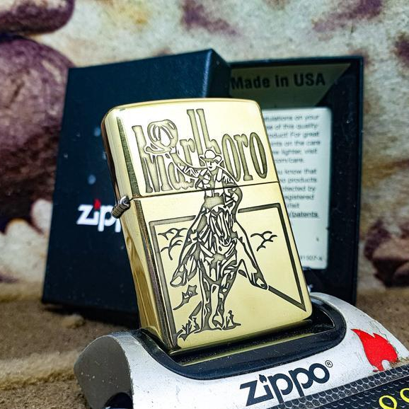 Zippo Cowboy High Polish Brass Customize