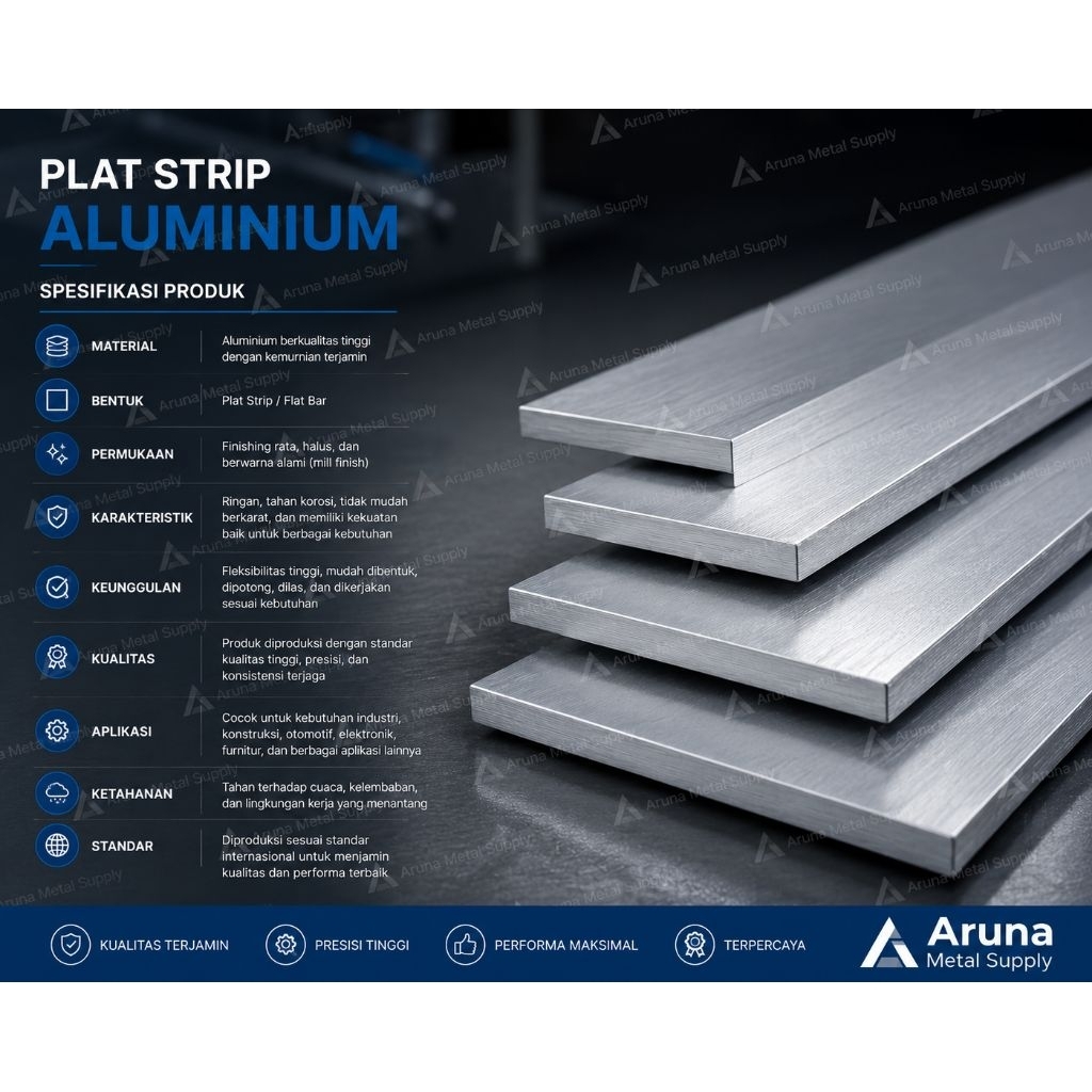 Plat strip alumunium 5mm x 30mm x 1000mm | Alumunium strip