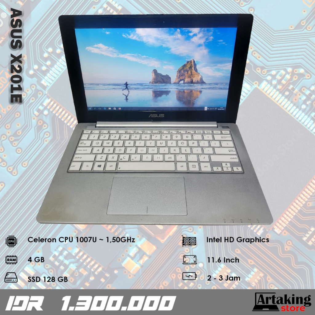 Asus X201E - Celeron 1007U - Ram 4 GB - Sudah SSD
